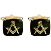 Black Masonic Enamel Square Cufflinks