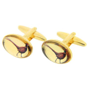 Gold Pheasant Oval Country Cufflinks