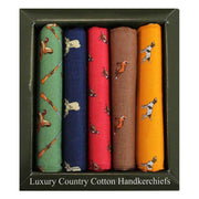Multi-colour Country Themed Pack of Five Handkerchiefs