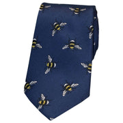 Navy Bumble Bee Luxury Silk Tie