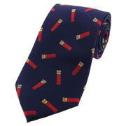 Navy Gun Cartridges Woven Country Silk Tie