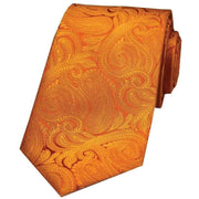 Orange Luxury Paisley Silk Tie