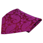 Pink Paisley Woven Silk Pocket Square
