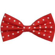Red Polka Dot Silk Bow Tie