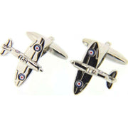 Silver Finely Detailed Spitfire Cufflinks