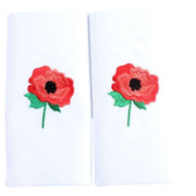 White Embroidered Poppy Handkerchief