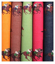 Multi-colour Five Pack Horse Racing Themed Cotton Handkerchief