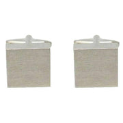 Silver Square Brushed Cufflinks
