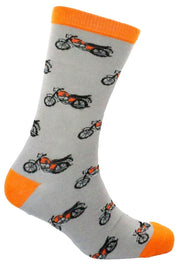 Orange Motorbike Socks