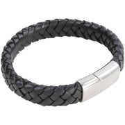 Black 8mm Leather Bracelet