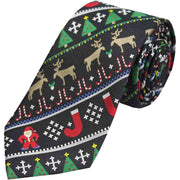 Black Christmas Silk Tie