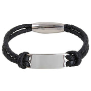 Black Double Woven Engraving Plate Bracelet