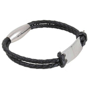 Black Double Woven Engraving Plate Bracelet