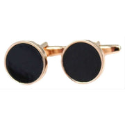 Black Enamel Round Cufflinks