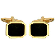 Black Gold Plated Onyx Hexagon Cufflinks