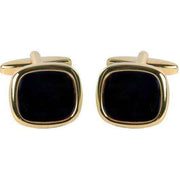 Black Gold Plated Onyx Square Cufflinks