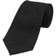 Black Plain Wool Rich Tie