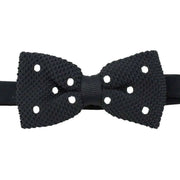 Black Polka Dot Knitted Polyester Bow Tie