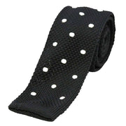 Black Polka Dot Thin Knitted Tie