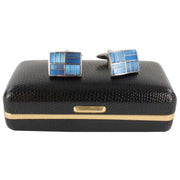 Blue 2-Tone Rectangle Cufflinks