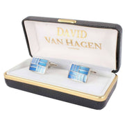 Blue 2-Tone Rectangle Cufflinks