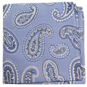 Blue Classic Paisley Silk Pocket Square