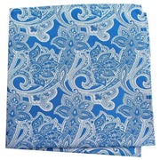 Blue Edwardian Paisley Silk Pocket Square