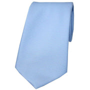 Blue Horizontal Ribbed Polyester Tie