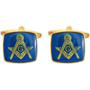 Blue Masonic Enamel Square Cufflinks