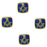 Blue Masonic Set of 4 Shirt Studs