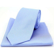 Blue Pin Dot Tie and Pocket Square Set