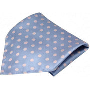 Blue Polka Dot Silk Pocket Square