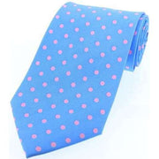 Blue Polka Dot Silk Twill Tie
