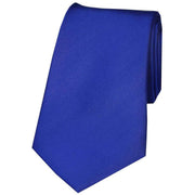 Blue Smooth Satin Silk Tie