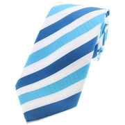 Blue Striped Polyester Tie