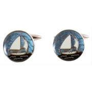 Blue Yacht Scene Cufflinks