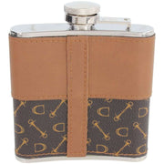 Brown 5oz Horse Design Stainless Steel Hip Flask