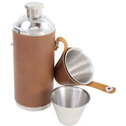 Brown 6oz Hunter Stainless Steel Hip Flask