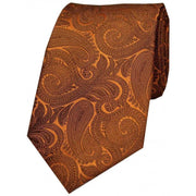 Brown Luxury Paisley Silk Tie
