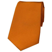 Brown Plain Satin Silk Tie