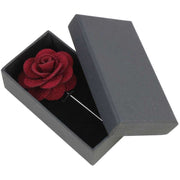 Burgundy Flower Lapel Pin