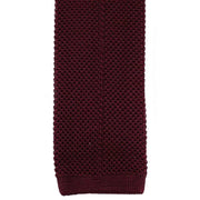 Burgundy Plain Knitted Tie