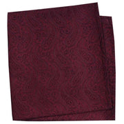Burgundy Tonal Paisley Silk Handkerchief