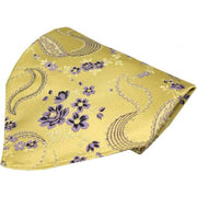 Gold Floral Pattern Silk Pocket Square