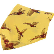 Gold Flying Pheasant Country Silk Pocket Square