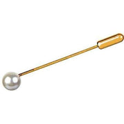 Gold Gold Plated Synthetic Pearl Cravat Pin