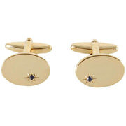 Gold Oval Sapphire Cufflinks