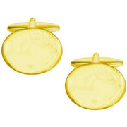 Gold Plain Flat Cufflinks