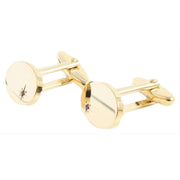 Gold Ruby Starburst Cufflinks and Tie Slide Set