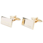 Gold Shiny Rectangle Gold Plated Cufflinks
